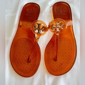 Tory Burch  Orange Mini Miller Jelly Sandals